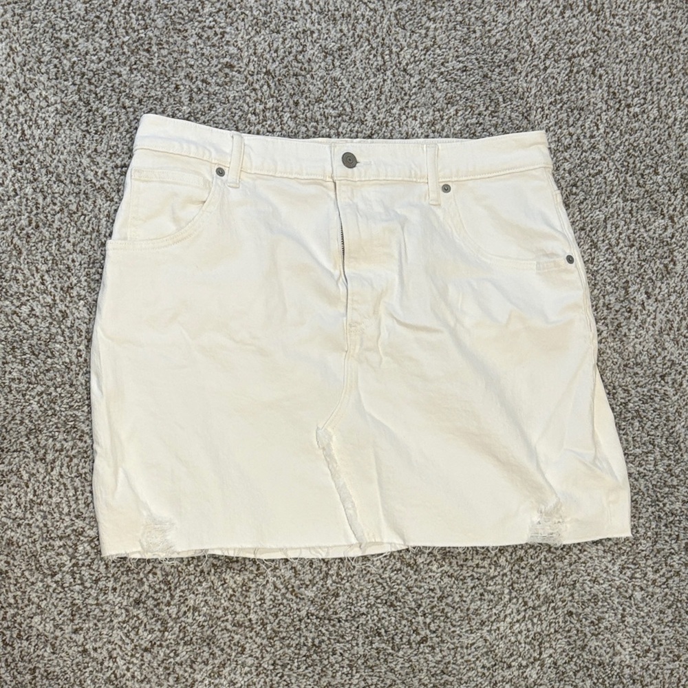 White Denim Skirt